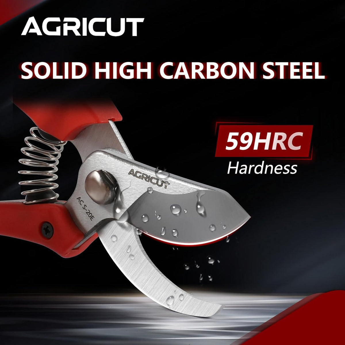 AGRICUT Pruning Shears for Gardening - 4/5 Inch Cut Capacity Bypass Pruners with High Carbon Steel