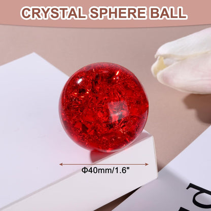 uxcell 40mm/1.6" Crystal Sphere Ball Ice Cracked Glass Solid Decorative Sphere Crystal Ball Prop