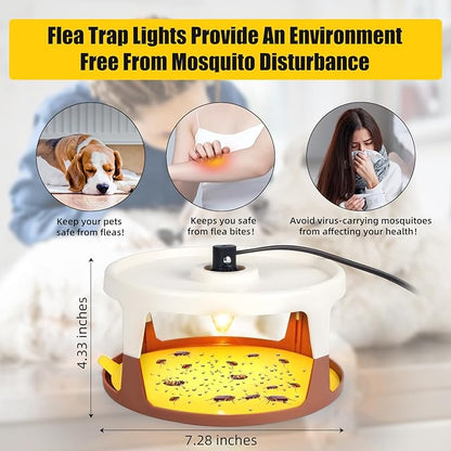 4 Pack Flea Traps for Inside Your Home, Flea Light Trap for Indoor Flying Insect Control Trapper