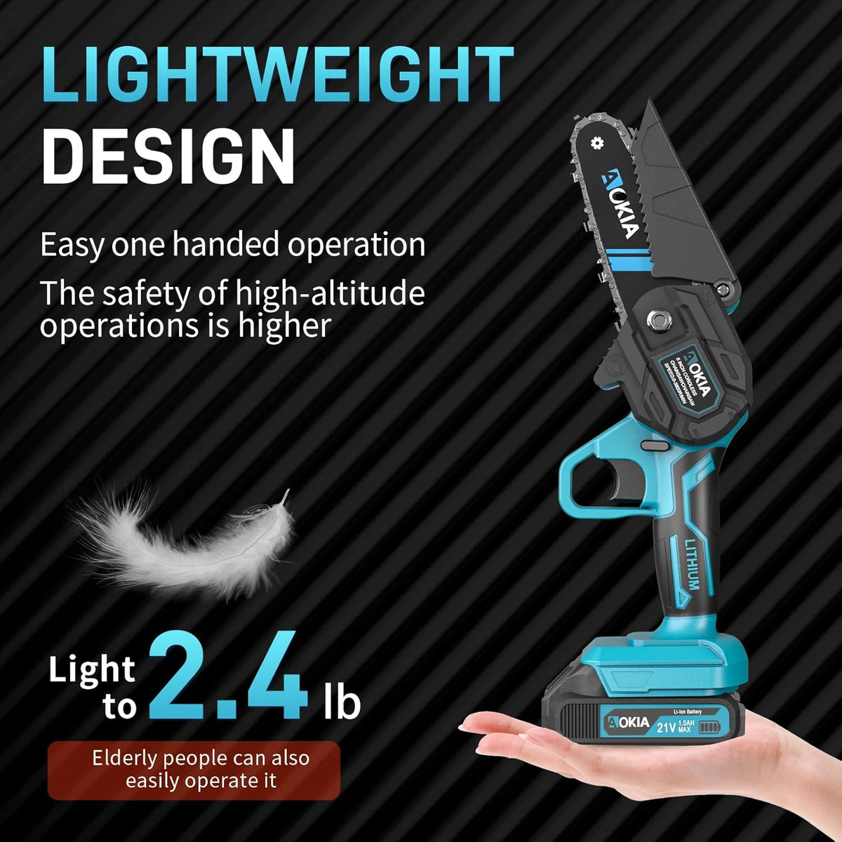 Cordless Mini Chainsaw 21V,4In Electric Chainsaw,Handheld & Portable Power Chain Saw for Tree