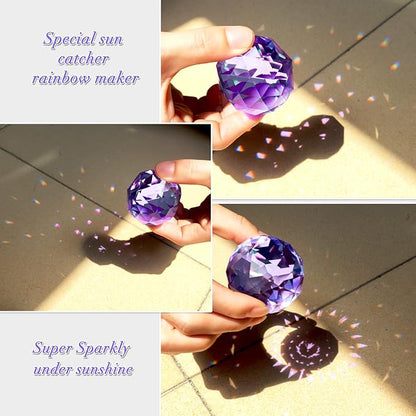 Fonmy Gazing Ball Spiral Tail -Decorative Wind Spinner Sun Catcher Rainbow Maker 11 inch Tail and 2