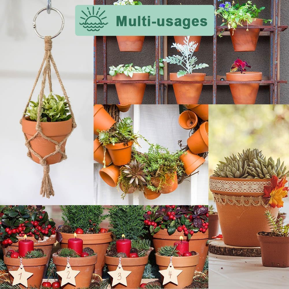 vensovo 6 Inch Terracotta & Clay Pots for Plant with Saucer, 4 Pack