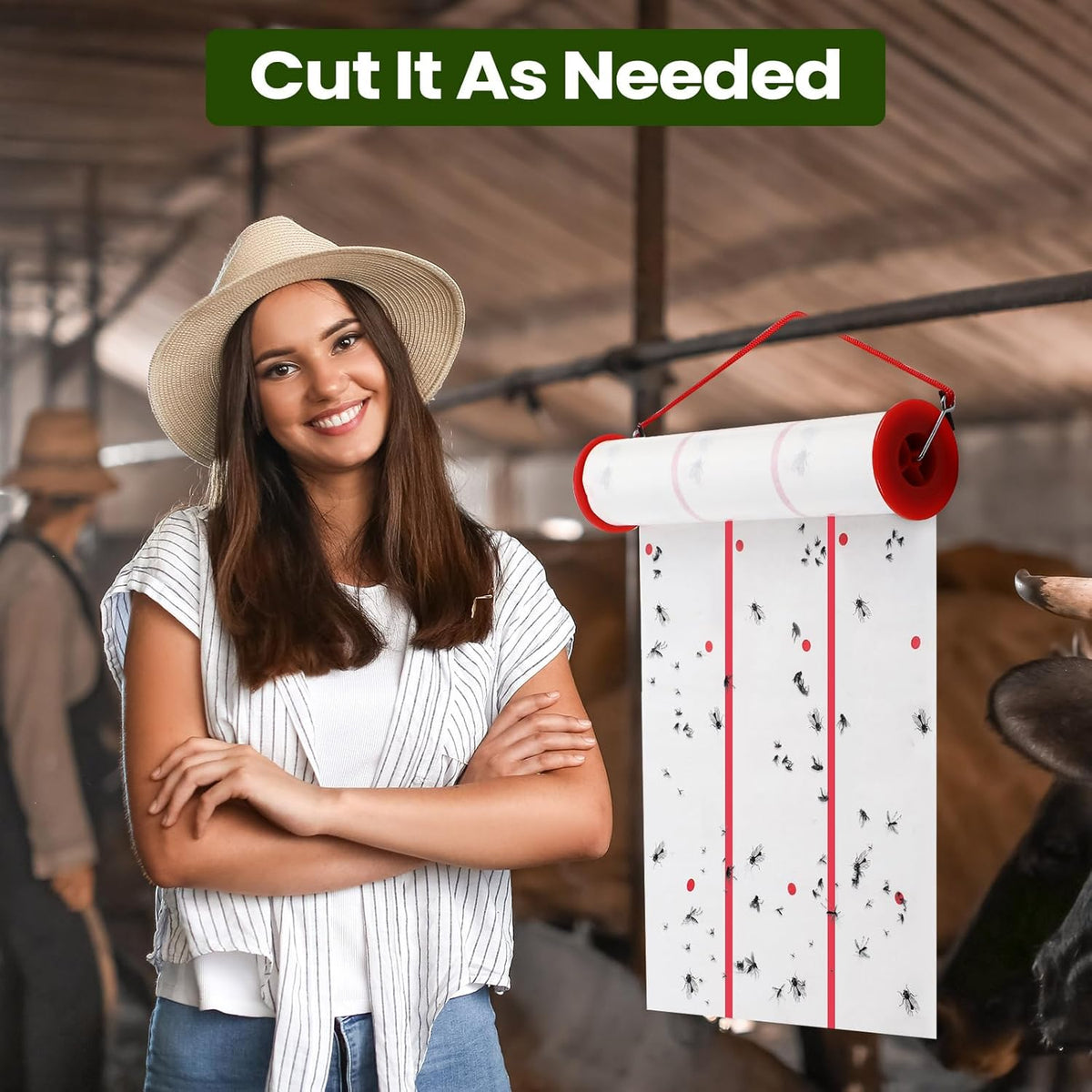 Qualirey Giant Sticky Fly Traps,30 Feet Fly Strips for Indoor Outdoor Hanging Flying Tapes Non
