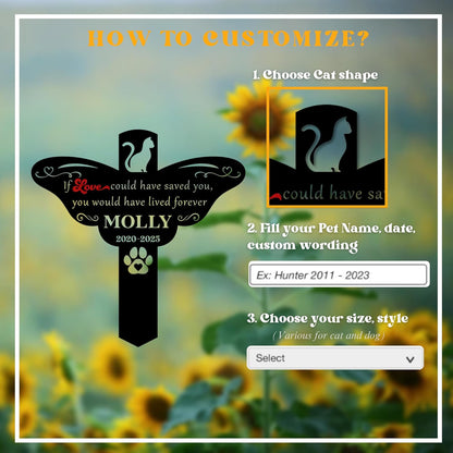 Custom Cat Grave Markers Outdoor | Personalized Pet Grave Markers| Memorial Headstone for Cat with
