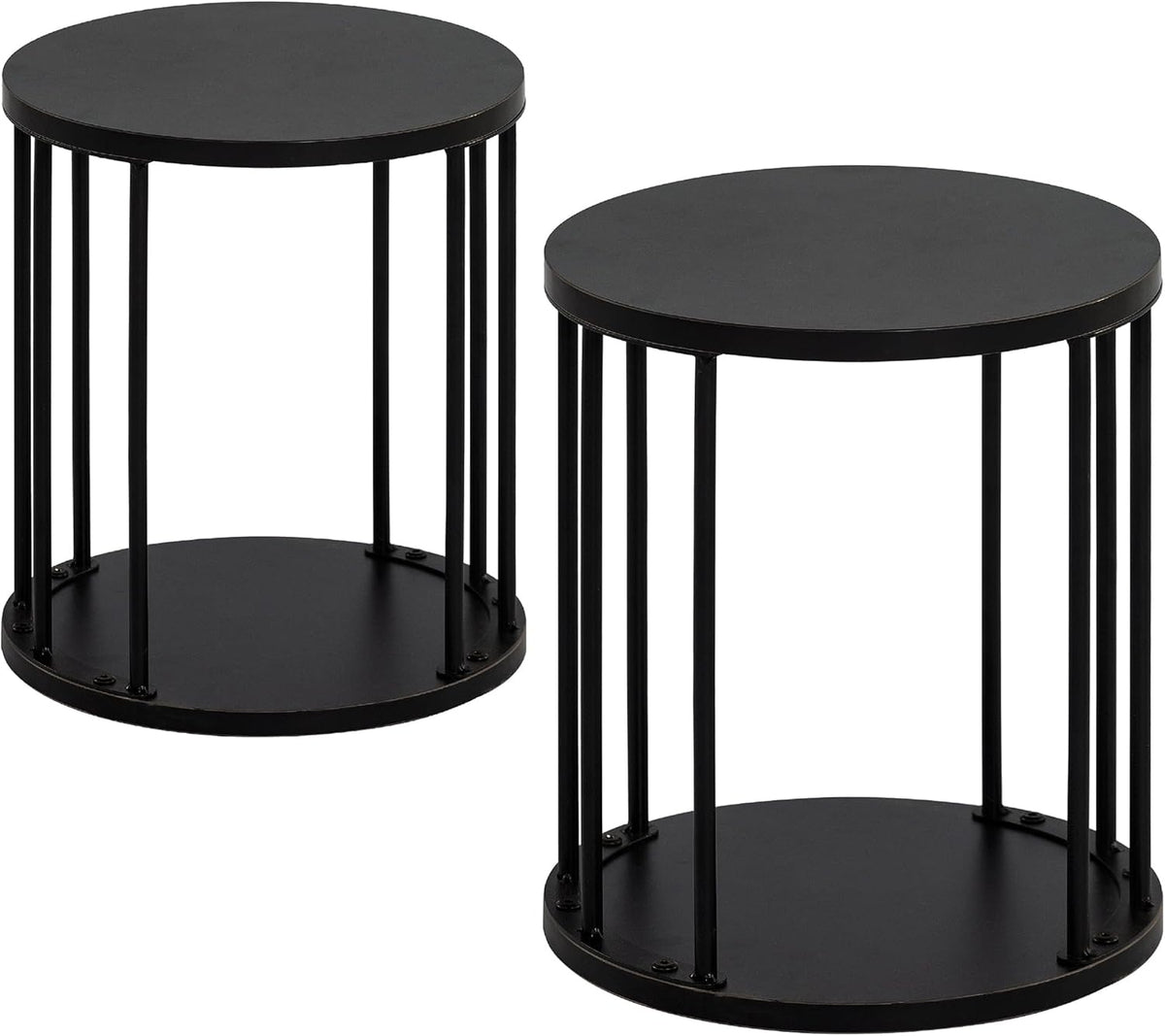 HDANI Wooden Stool Set of 2 for Kids,Adults,300lbs Load Capacity Garden Round Wood Stool,Non-Slip