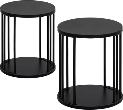 HDANI Wooden Stool Set of 2 for Kids,Adults,300lbs Load Capacity Garden Round Wood Stool,Non-Slip