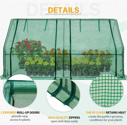 EAGLE PEAK Tunnel Greenhouse Garden Green House with Roll-Up Zipper Doors, Portable, 71"x36"x36"