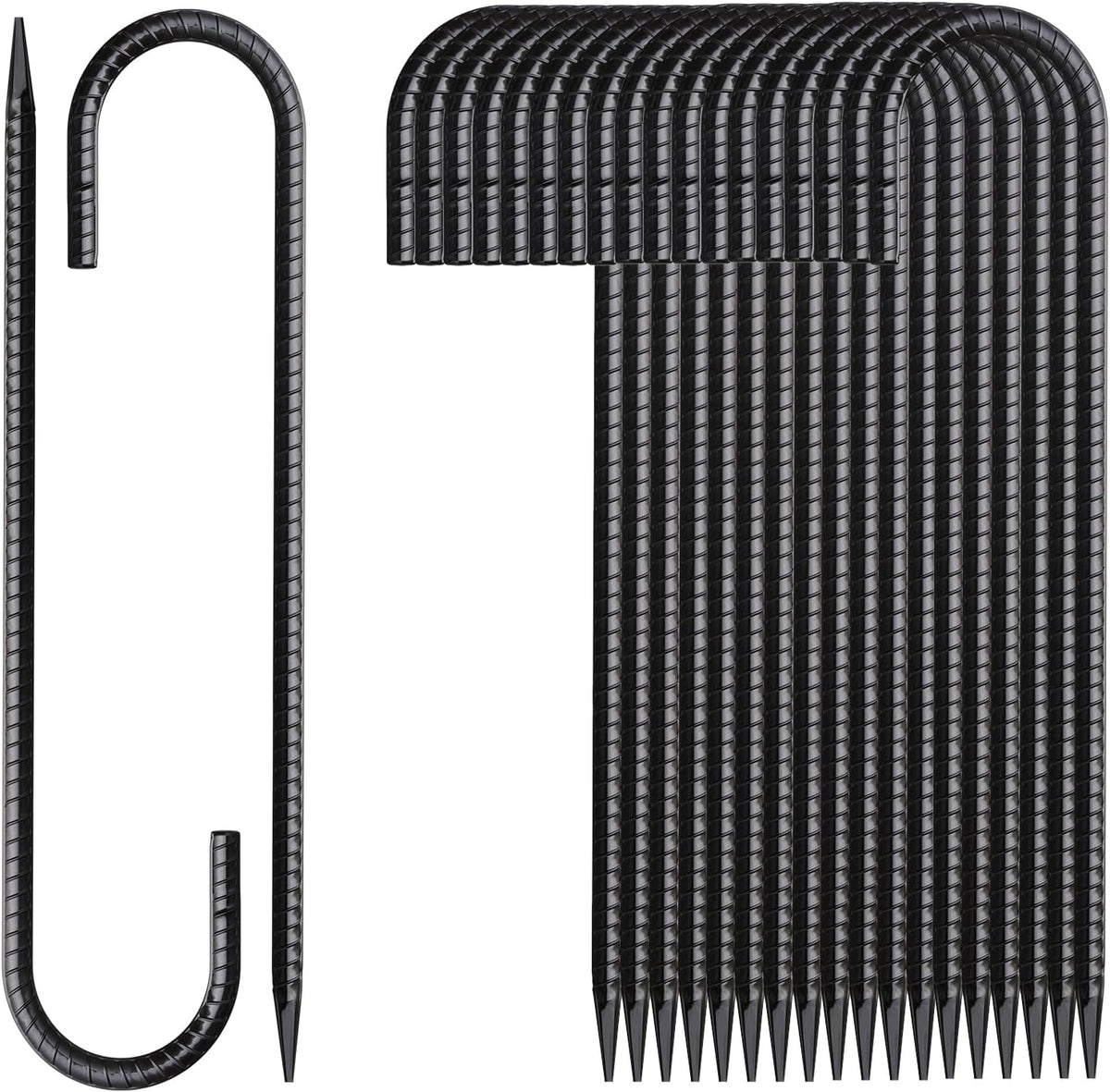 Rebar Stakes 16 Inch 20 Pack J Hook Ground Stakes Heavy Duty Tent Stakes Chain Link Fence Stakes