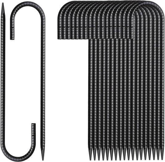 Rebar Stakes 12 Inch 20 Pack J Hook Ground Stakes Heavy Duty Chain Link Fence Stakes Galvanized
