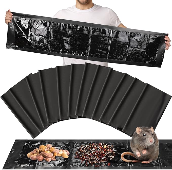 Qualirey 12 Pcs 47 Inch Ultra Large Sticky Mouse Glue Traps Sticky Rat Trap That Work for Rats