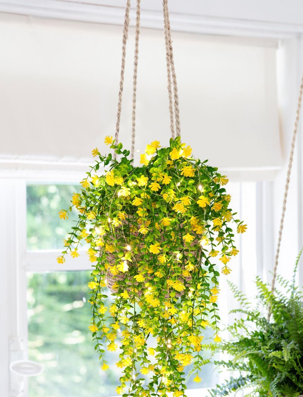 RECUTMS Outdoor Fake Hanging Plants,Hanging Plant Vine with Lights,Faux Eucalyptus Leafs Greenery