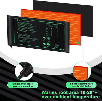 ROCEEI 6 Pack Durable Seedling Heat Mat 10 x 20.75 Waterproof Plant Heating Pad Warm Hydroponic