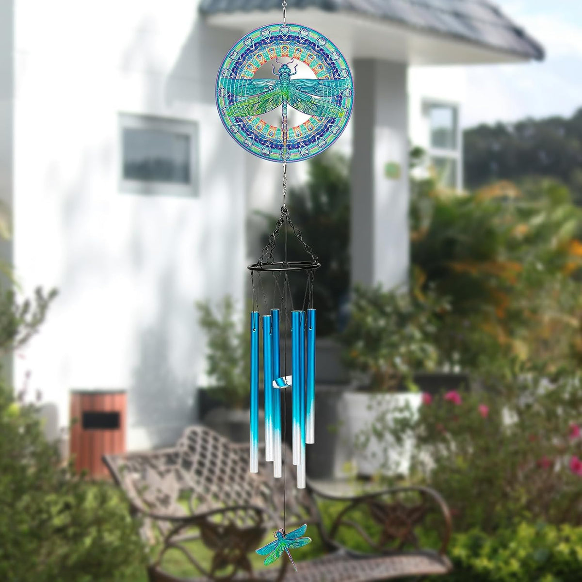 TUOKING Wind Chimes for Outside 3D Dragonfly Wind Spinner Windchimes Hanging Decoration for Outdoor