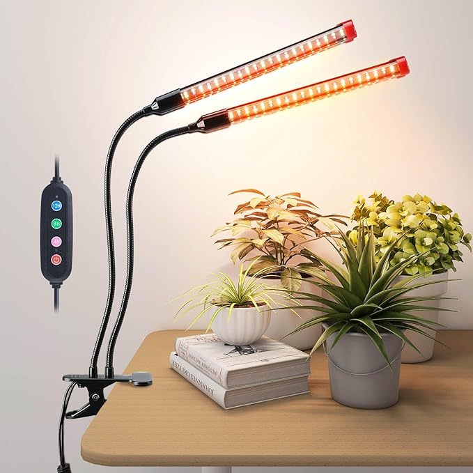 Clip Grow Lights for Seed Starting Seedlings with Timer, Enough Bright 18 Watt Power Home Plug, Not