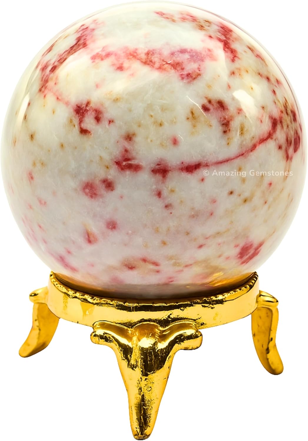 Amazing Gemstone Cinnabarite Crystal Ball with Stand - 2 Inches Crystal Sphere Meditation Balls for