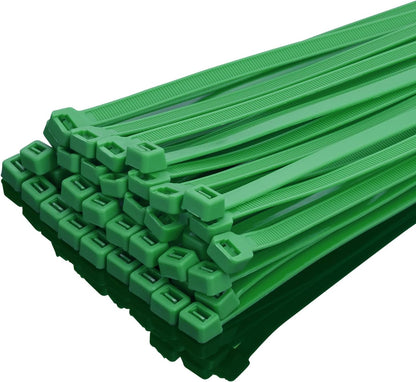 XINGO 10 Inch Green Zip Ties Heavy Duty 100 Pack, 120 LBS Tensile Strength, Premium Nylon Cable