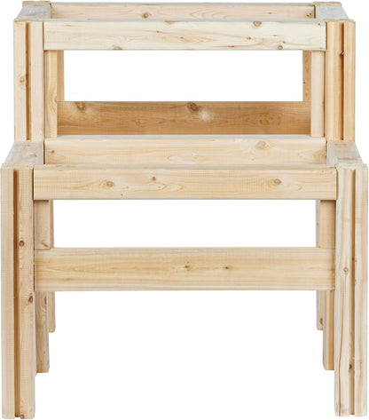 Greenes Fence Two-Tiers Four Bucket Elevated Cedar Wood Garden Frame, 30 in. x 28 in. x 30 in.