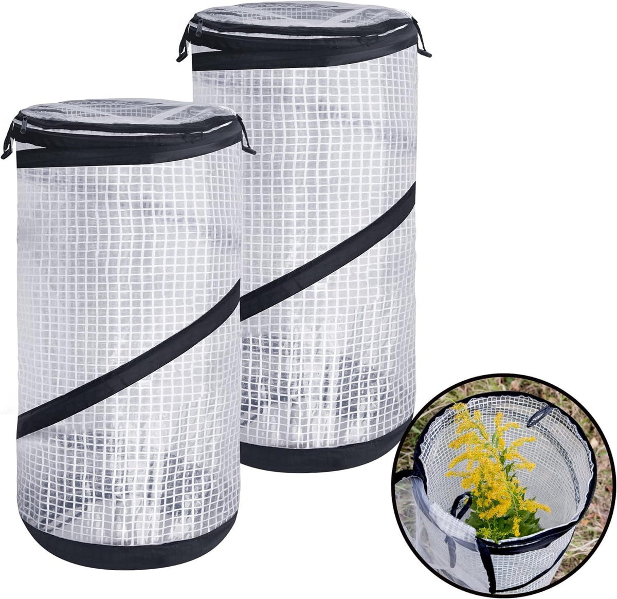 DECOHS 2 PCS Pop up Mini Greenhouse-23.4x11.6 Inch PVC Spring-up Plant Protector with