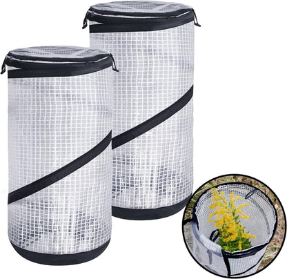 DECOHS 2 PCS Pop up Mini Greenhouse-23.4x11.6 Inch PVC Spring-up Plant Protector with