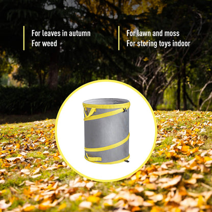 Jardineer Collapsible Trash Can for Camping Parties, Reusable Yard Waste Bags, Pop Up Garden Bag