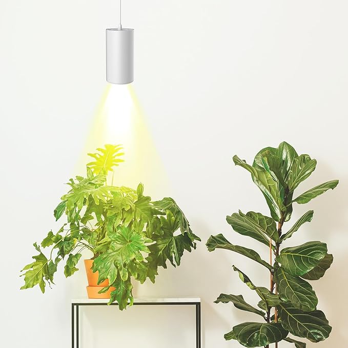 STERREN LED Grow Light, White Plug in Hanging Lights for Indoor Plants, Full Spectrum Grow Lights
