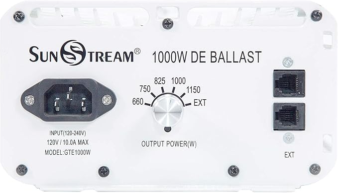 SunStream 1000 Watt HPS Light Dimmable Electronic Grow Light Ballast Controller Port for Indoor