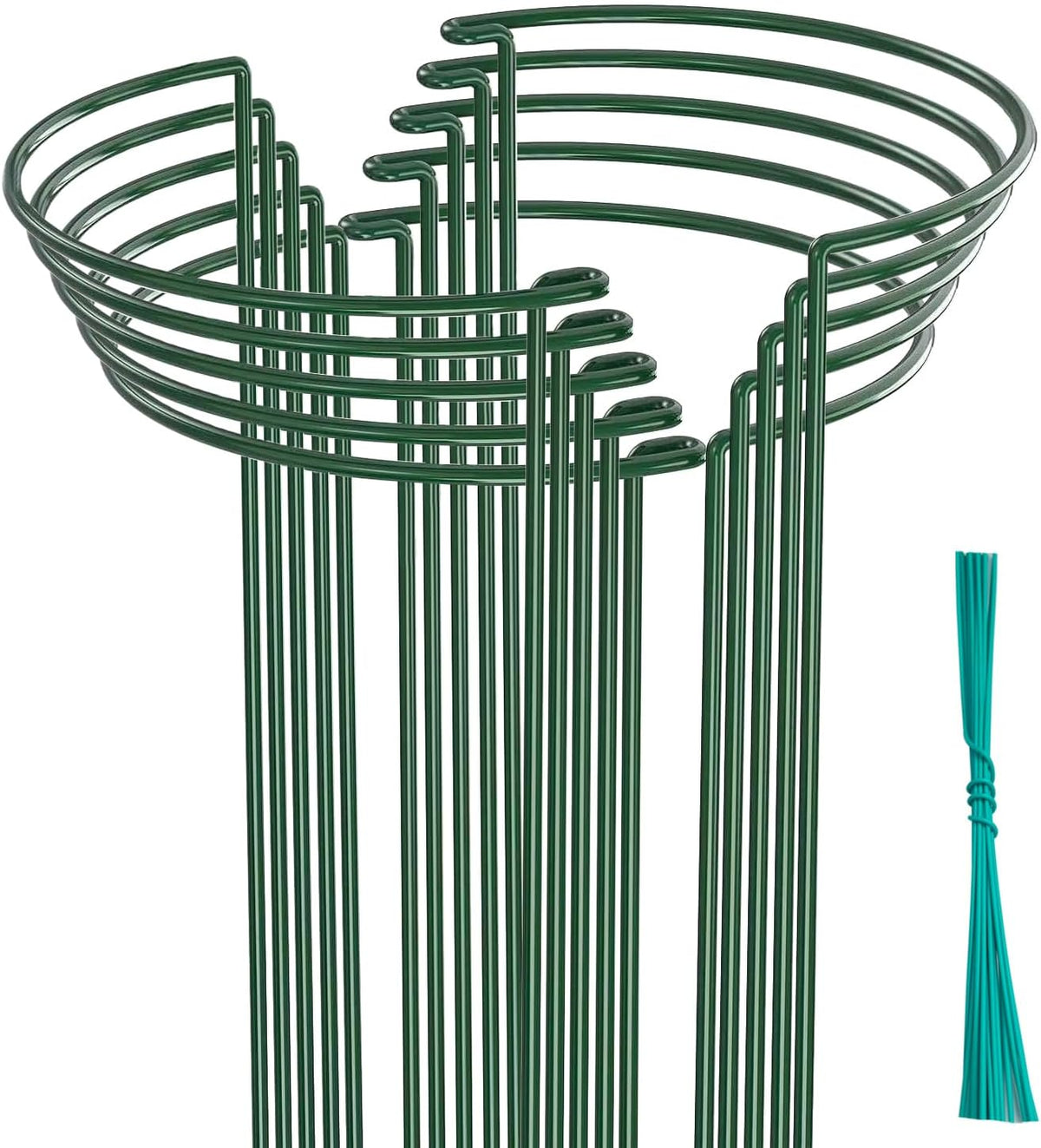 10 Pack Plant Support Stakes, 4 mm Thick 24 Inch Half Round Metal Garden Stakes, Plant Support