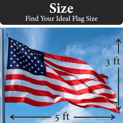 American Flags for Outside 3x5-100% MADE IN THE USA -Indestructible Durable Outdoor Heavy Duty Spun