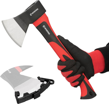 INTERTOOL Hatchet for Chopping Wood and kindling - Small Hand Axe for Camping Firewood - 15”