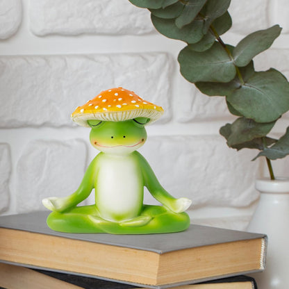 Meditation Frog Resin Statue - Yoga Meditation Frog Statue for Desk Living Room Resin Figurine for