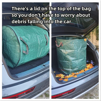 4 Pack 132 Gallons Reusable Yard Waste Bags with Double Bottom and Zipper Lid, Heavy Duty with 4