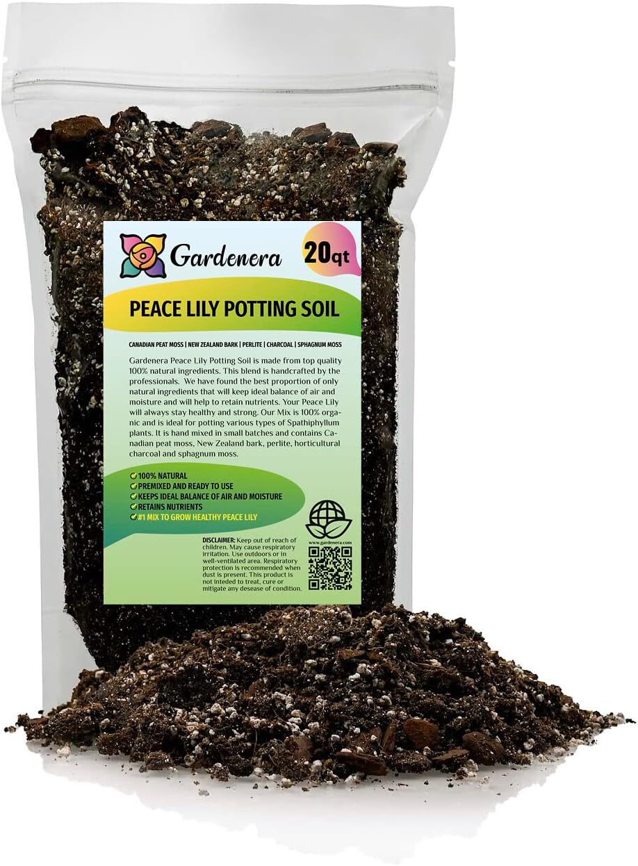 Gardenera's Premium Peace Lily Potting Mix The Perfect Growing Environment for Your Indoor Plants