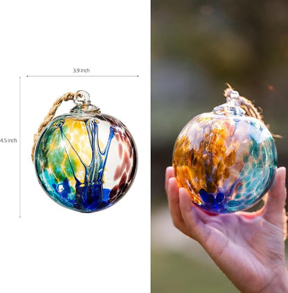 4” Tree of Life Witch Balls, Gazing Balls Hanging Friendship Balls, Hand-Blown Glass Christmas