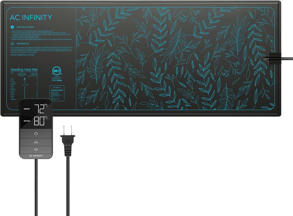 AC Infinity SUNCORE H7, Seedling Mat 48” x 20.75” with Digital Thermostat Controller for Exact