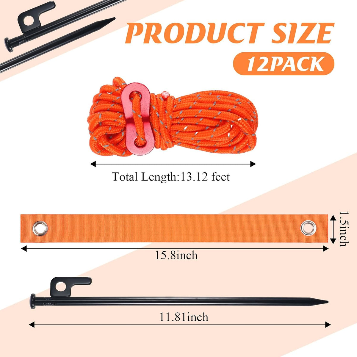 Sintuff 36 Pcs Heavy Duty Tree Stake Kits Stake and Support for Young Leaning Tree Anchor