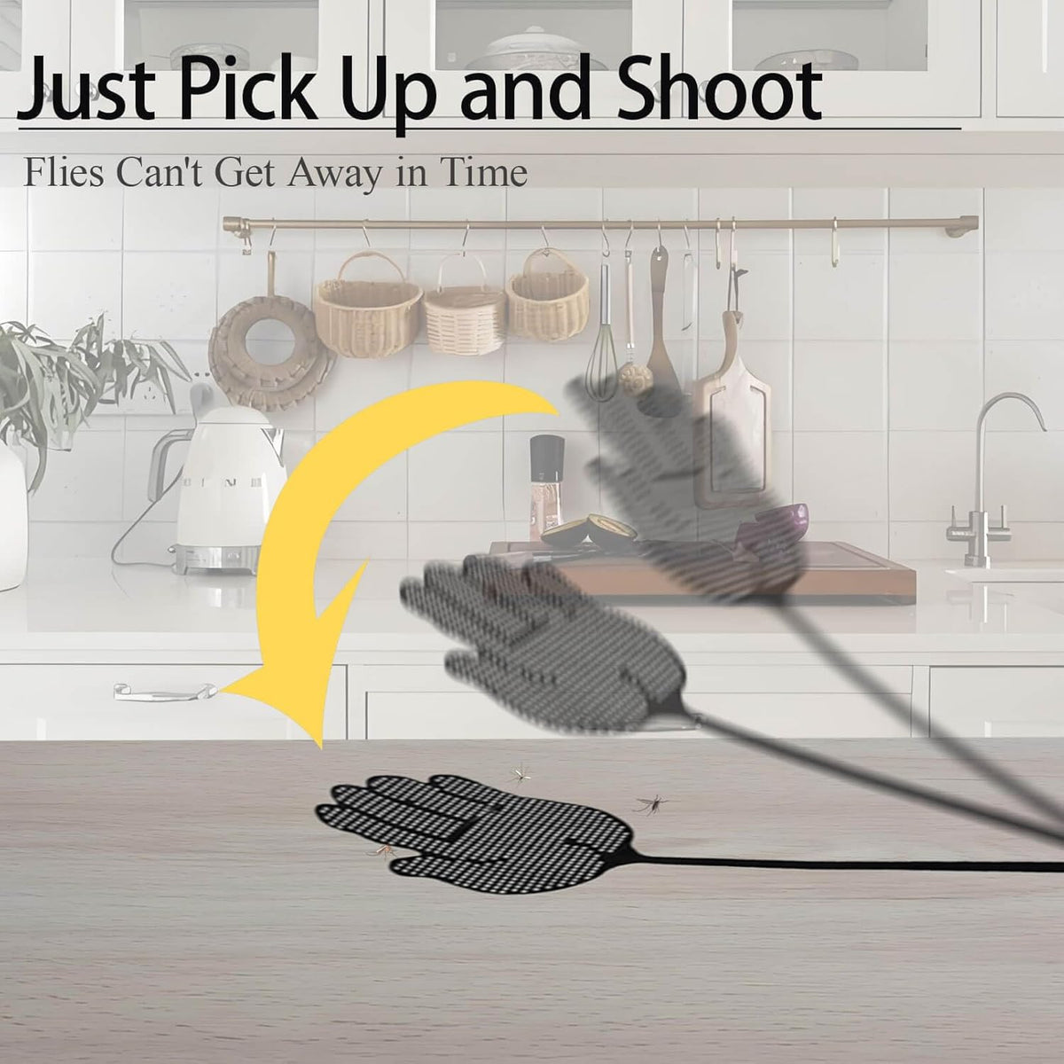 Fly Swatter Heavy Duty for Indoors – Hand-Shaped Flyswatter with Non-Slip Grip, Flexible 3-Pack Bug