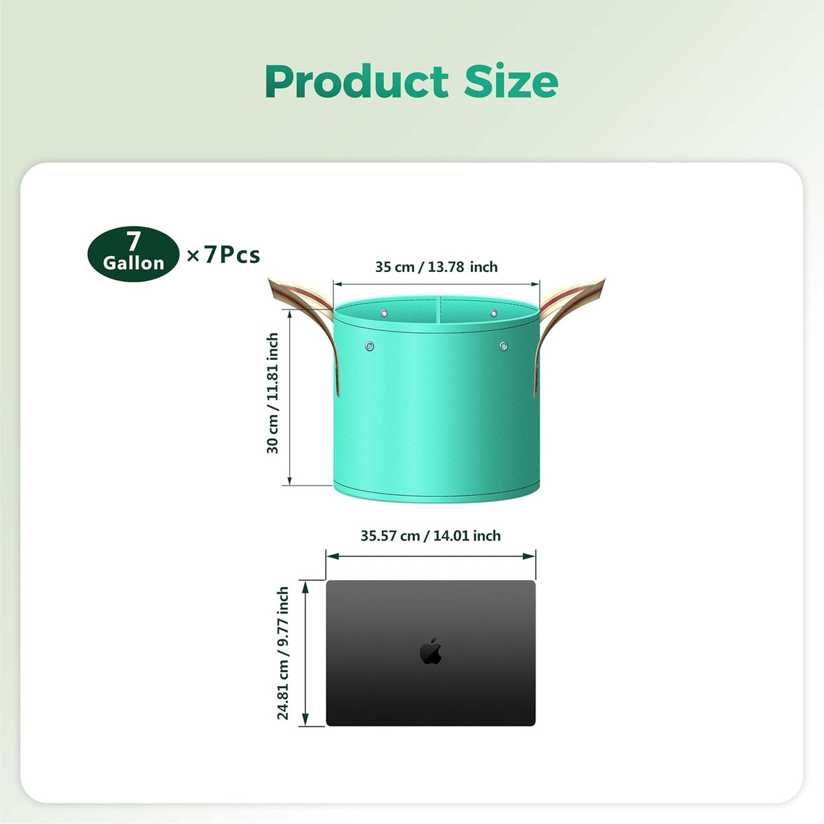 7 Pcs 7 Gallon Potato Grow Bag, PE Garden pots Plant Grow Bag with Branch-Binding Holes and Drain