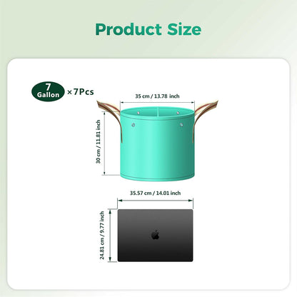7 Pcs 7 Gallon Potato Grow Bag, PE Garden pots Plant Grow Bag with Branch-Binding Holes and Drain