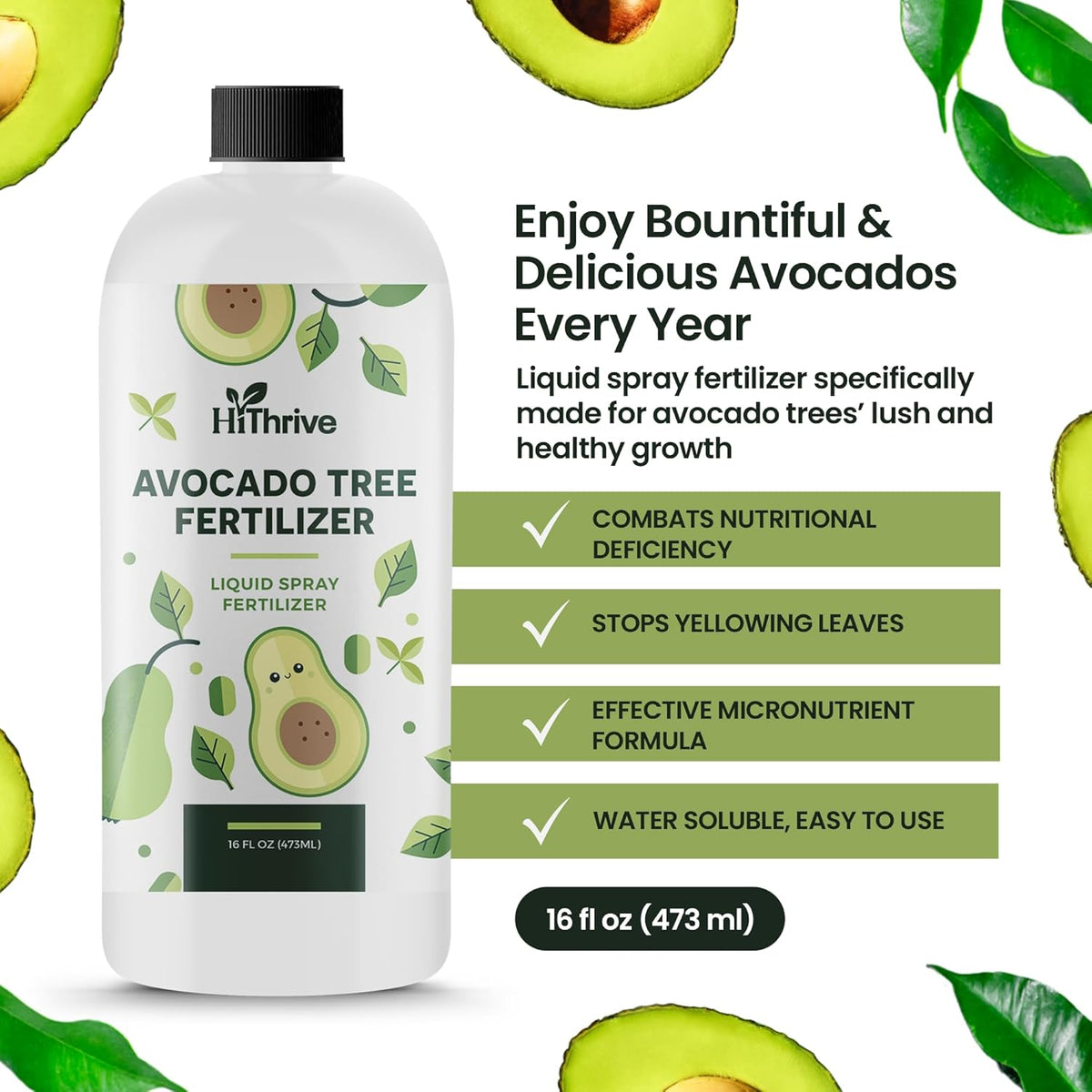 16oz Fruit Tree Fertilizer for Avocados - Makes 32 Gallons of Avocado Tree Fertilizer, Premium