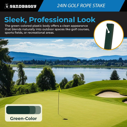 24" Golf Rope Stake - Square Stake (UV Resistant) (24 inch, 20, Count)