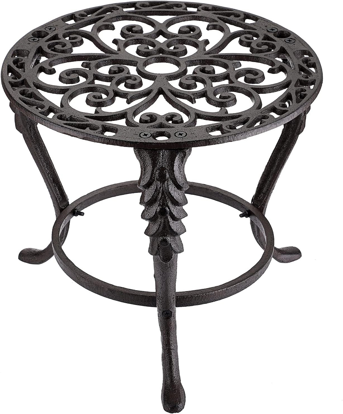 OwnMy Heavy Duty Cast Iron Plant Stand Vintage Iron Flower Pot Holder, Rustic Decorative Round