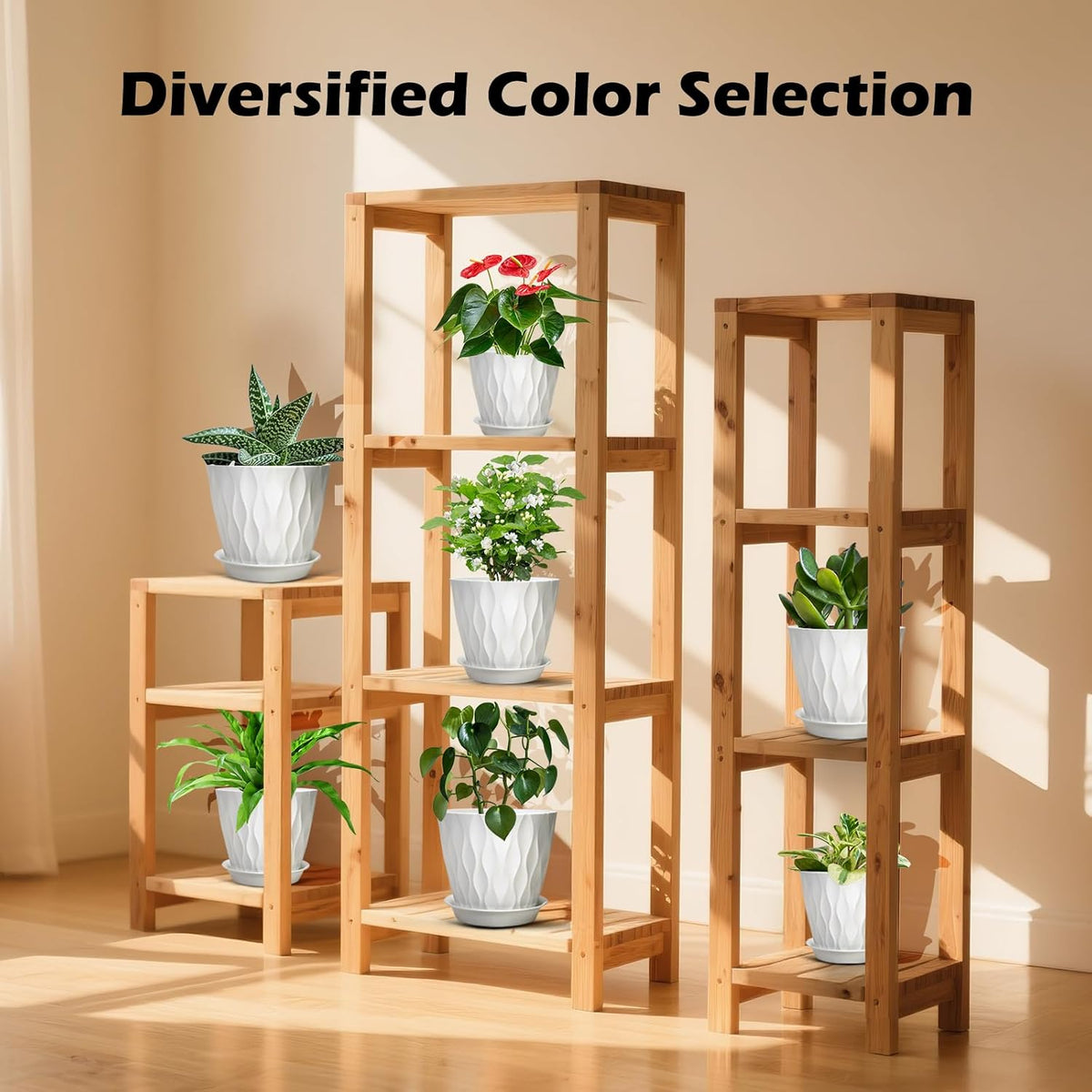 GARDIFE 7/6.5/6/5.5/5/4.5/4 inch Plant Pots, 7 Pack Flower Pots Indoor Outdoor, Planters with