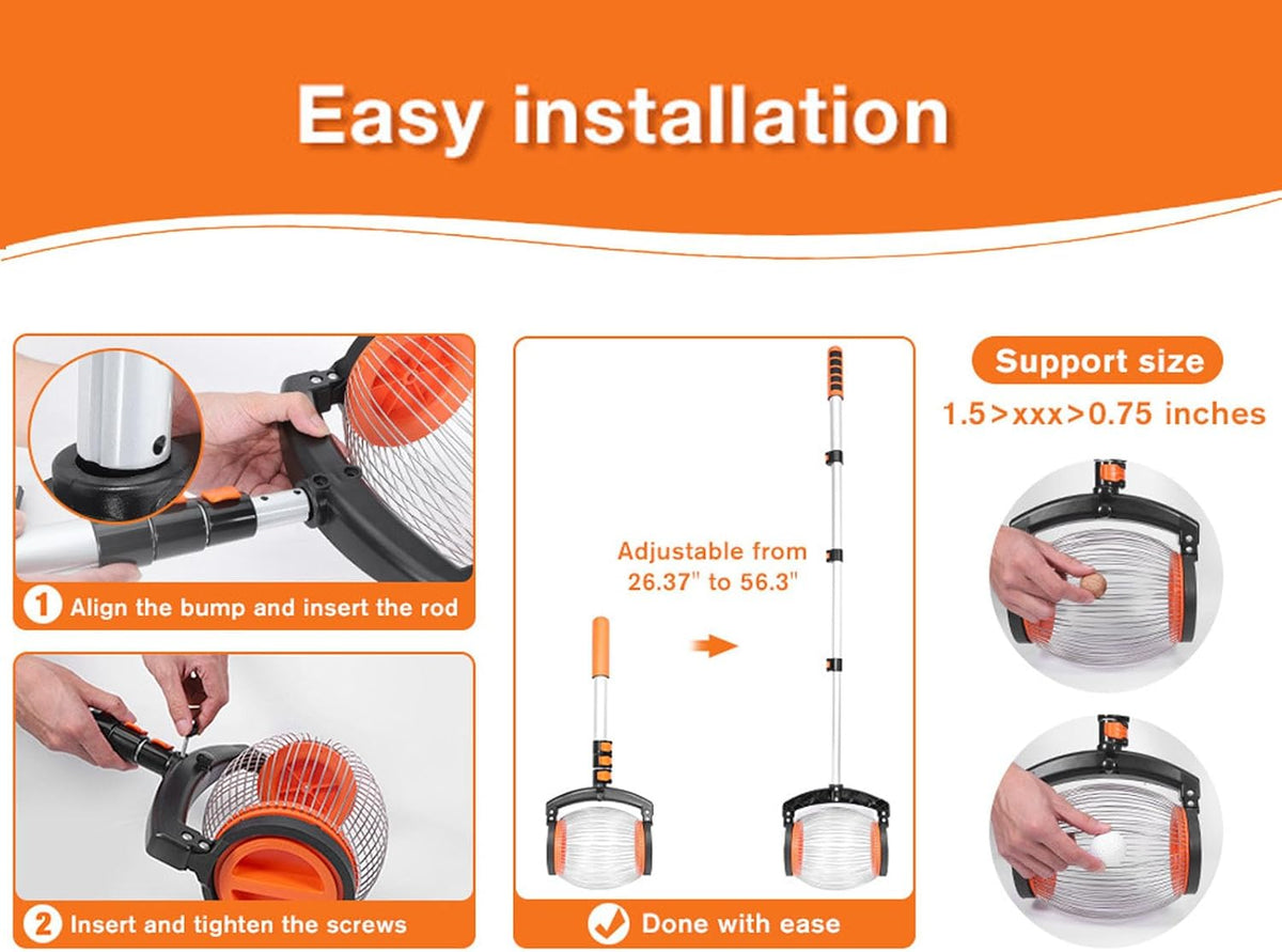 Acorn Picker Upper Roller, Telescopic 26.3 to 56.3in Nut Gatherer Rolling, Yard Picker Nut