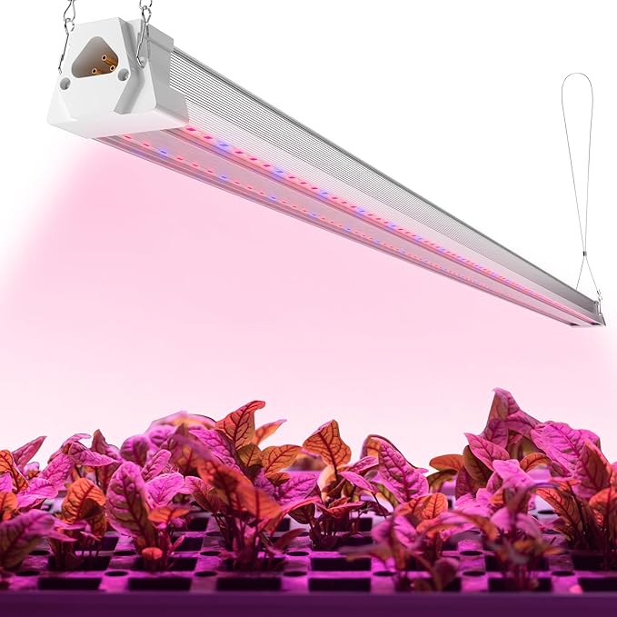 FREELICHT 1 Pack 4FT LED Grow Light, 40W (250W Equivalent), Red Blue (660nm+460nm) Full Spectrum