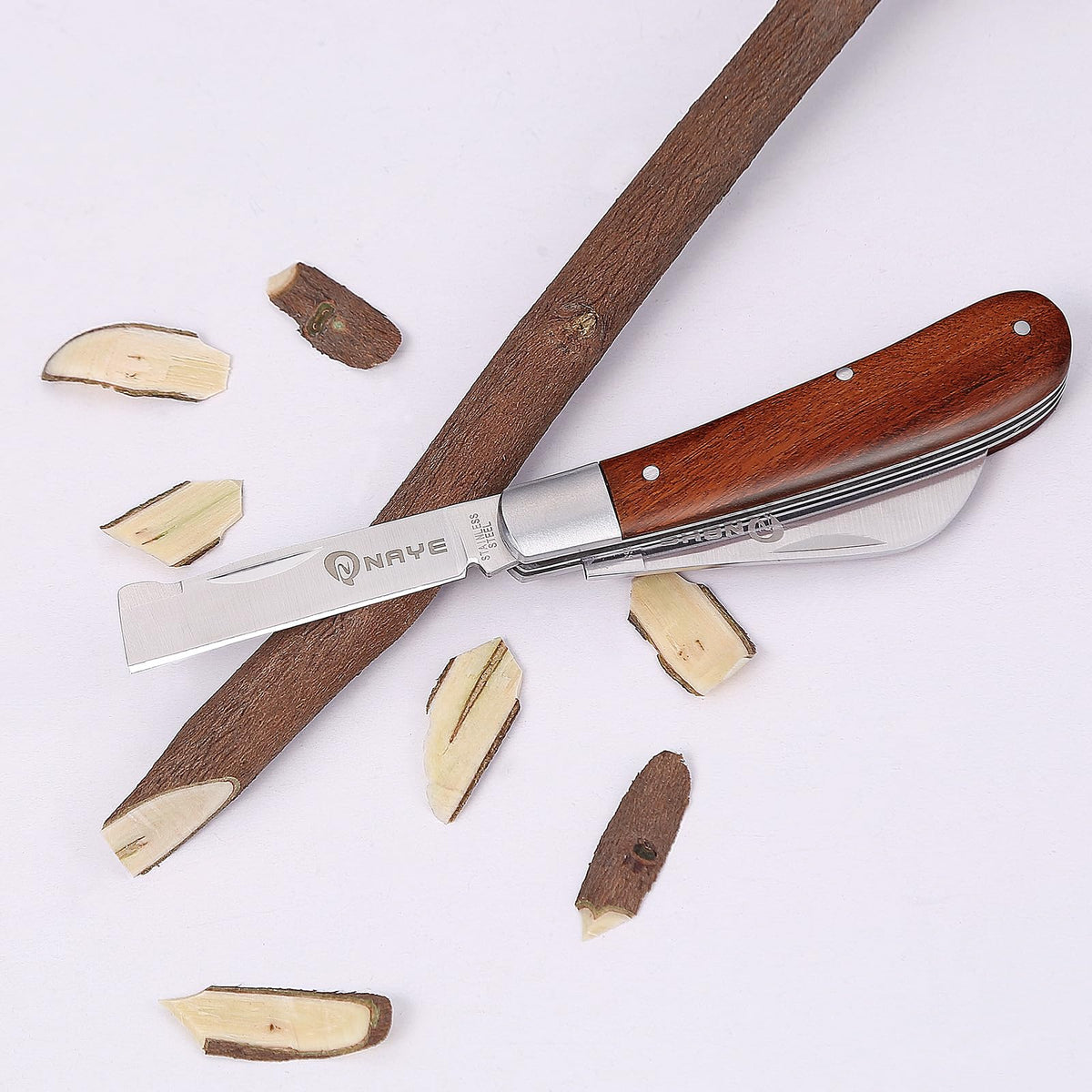 NAYE Grafting Gardening Knife,2-5/8" Curved Straight Blades Garden Knife for Budding Pruning,with