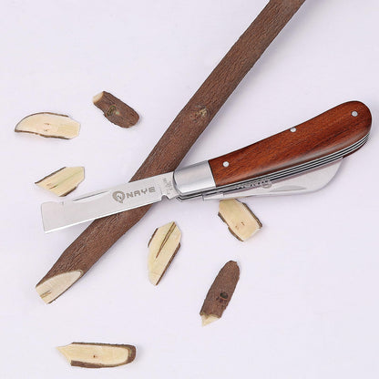 NAYE Grafting Gardening Knife,2-5/8" Curved Straight Blades Garden Knife for Budding Pruning,with