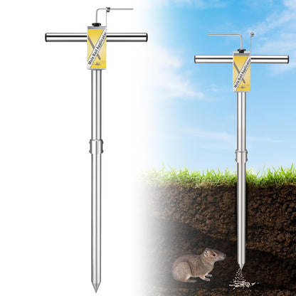 Gopher & Mole Bait Applicator, Stainless Steel Gopher/Mole/Vole Killer, Durable and Removable
