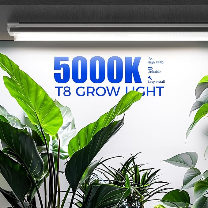 Barrina Plant Grow Lights, 4FT 5000K Full Spectrum Daylight White, 252W(6 x 42W, 1400W Equivalent)