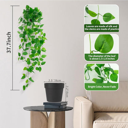 Fake Hanging Plants for Room Decor,1pcs Artificial Potted Plants Vines for Wall Home Office