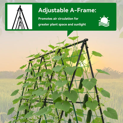 Trellume Cucumber Trellis - 49.4"*49.4" Metal Garden Trellis for Climbing Plants, Garden Trellis